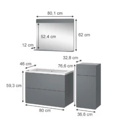Badmöbel Set "Izan" 4 Teile Mit Midischrank Vicco -Möbel Store 20240202 m6429 03 ol