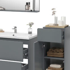 Badmöbel Set "Izan" 4 Teile Mit Midischrank Vicco -Möbel Store 20240202 m6429 06 ol