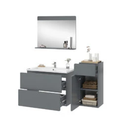 Badmöbel Set "Izan" 4 Teile Mit Midischrank Vicco -Möbel Store 20240202 m6429 07 ol