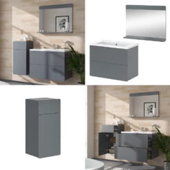 Badmöbel Set "Izan" 4 Teile Mit Midischrank Vicco -Möbel Store 20240202 m6429 08 ol