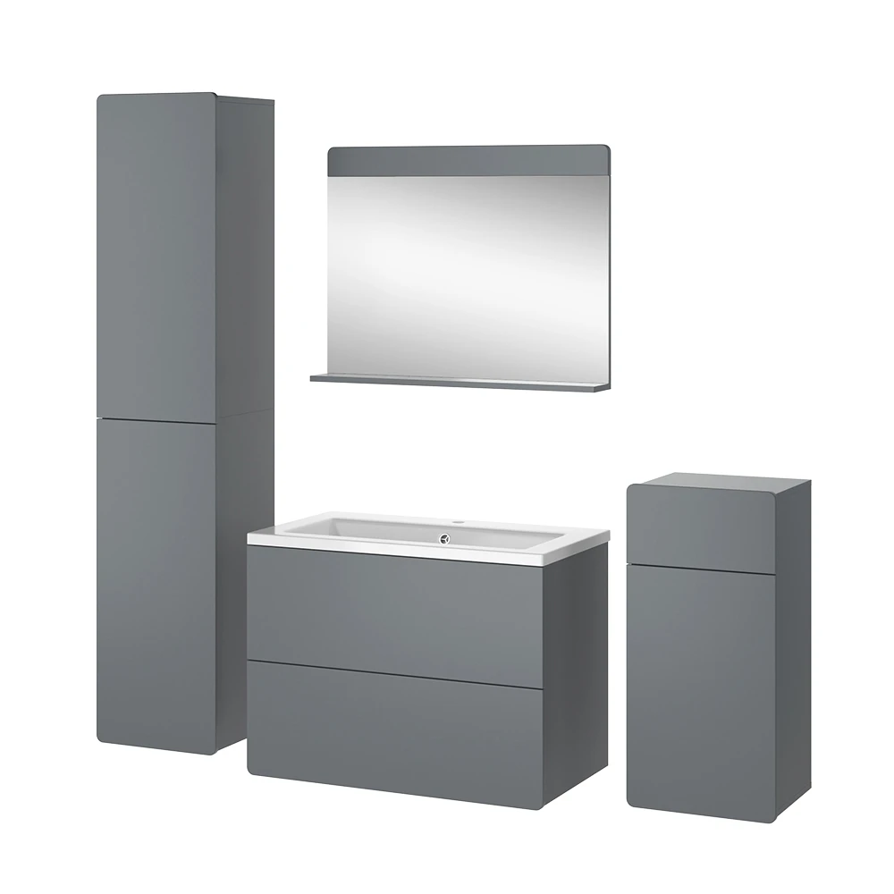 Badmöbelset "Izan" Grau 5er Set Vicco 3 Badmöbelset "Izan" Grau 5er Set Vicco