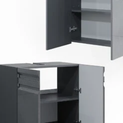 Badmöbel Set "Freddy" Anthrazit Hochglanz 5 Teile Vicco 15 Badmöbel Set "Freddy" Anthrazit Hochglanz 5 Teile Vicco -Möbel Store 20240206 m2127 06 ol