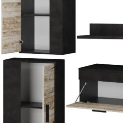 Wohnwand "Berno" Beige/Anthrazit 4er Set Vicco -Möbel Store 20240206 m4028 06 ol