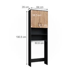 Waschmaschinenschrank "Irma" Anthrazit/Eiche 64 X 190.5 Cm Vicco -Möbel Store 20240209 m4734 03 ol