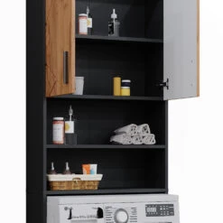 Waschmaschinenschrank "Irma" Anthrazit/Eiche 64 X 190.5 Cm Vicco -Möbel Store 20240209 m4734 06 ol