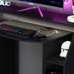 Gaming Tisch "Tails" Schwarz 123 X 55 Cm Mit LED & QI Livinity 14 Gaming Tisch "Tails" Schwarz 123 X 55 Cm Mit LED & QI Livinity -Möbel Store 20240209 m6237 05 ol