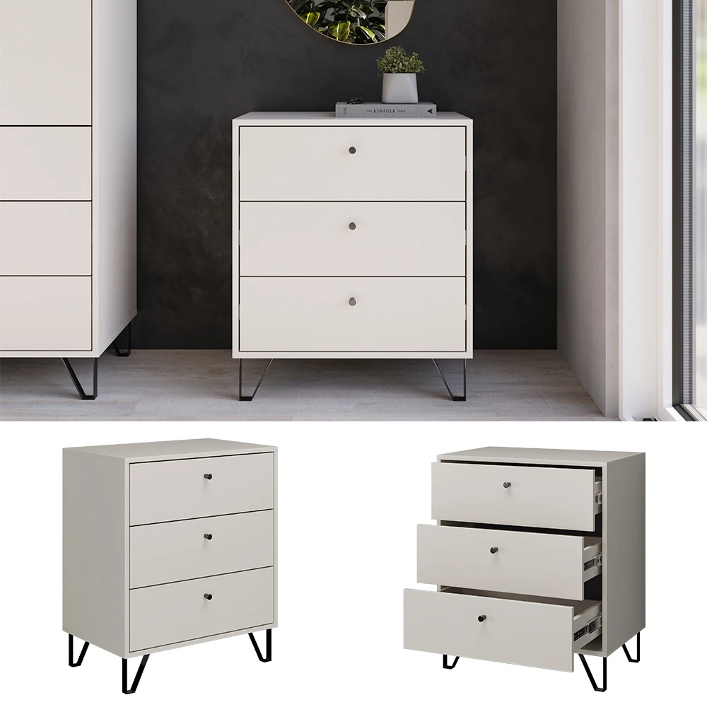 Vicco Sideboard "Aldo", Cashmere, 63.6 X 40 Cm 3x Schublade 4 Vicco Sideboard "Aldo", Cashmere, 63.6 X 40 Cm 3x Schublade – Bild 2