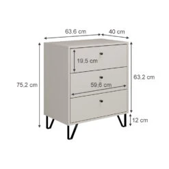 Vicco Sideboard "Aldo", Cashmere, 63.6 X 40 Cm 3x Schublade 11 Vicco Sideboard "Aldo", Cashmere, 63.6 X 40 Cm 3x Schublade -Möbel Store 20240219 m6298 03 ol