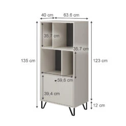 Vicco Aktenregal "Aldo", Cashmere, 63.6 X 135 Cm Mit 1 Tür -Möbel Store 20240219 m6304 03 ol