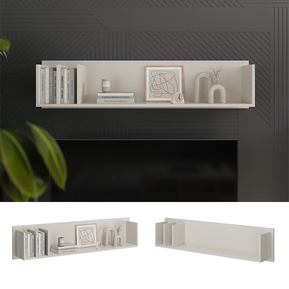 Vicco Wandregal "Aldo", Cashmere, 120 X 30 Cm Offene Fächer 4 Vicco Wandregal "Aldo", Cashmere, 120 X 30 Cm Offene Fächer – Bild 2