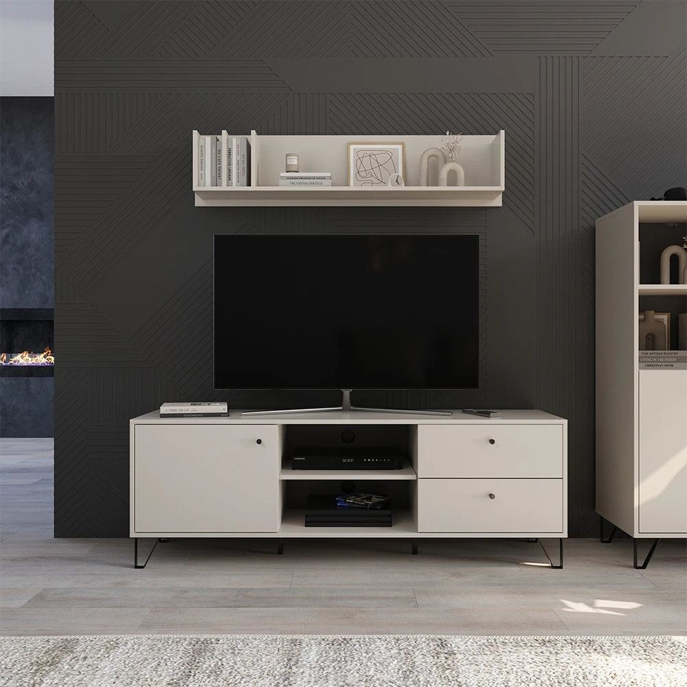 Vicco Wandregal "Aldo", Cashmere, 120 X 30 Cm Offene Fächer 6 Vicco Wandregal "Aldo", Cashmere, 120 X 30 Cm Offene Fächer – Bild 4