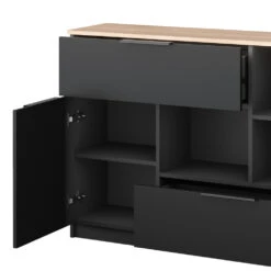 Sideboard "Betti" Anthrazit/Sonoma 120 X 83.6 Cm 2x Tür, 2x Schublade Und 1x Offenes Fache Vicco -Möbel Store 20240219 m6342 06 ol