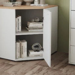 Sideboard "Betti" Weiß/Sonoma 78 X 78 Cm Mit 1 Türen Vicco -Möbel Store 20240219 m6346 05 ol