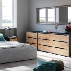 Sideboard "Ruben" Anthrazit/Goldkraft Eiche 80.2 X 77.6 Cm Mit Schubladen Vicco 15 Sideboard "Ruben" Anthrazit/Goldkraft Eiche 80.2 X 77.6 Cm Mit Schubladen Vicco -Möbel Store 20240219 m6349 05 ol