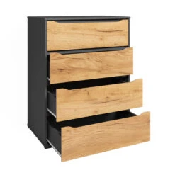 Sideboard "Ruben" Anthrazit/Goldkraft Eiche 80 X 102 Cm Mit Schubladen Vicco -Möbel Store 20240219 m6351 06 ol