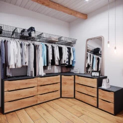 Sideboard "Ruben" Anthrazit/Goldkraft Eiche 78 X 77.6 Cm Mit Türen Vicco -Möbel Store 20240219 m6352 04 ol