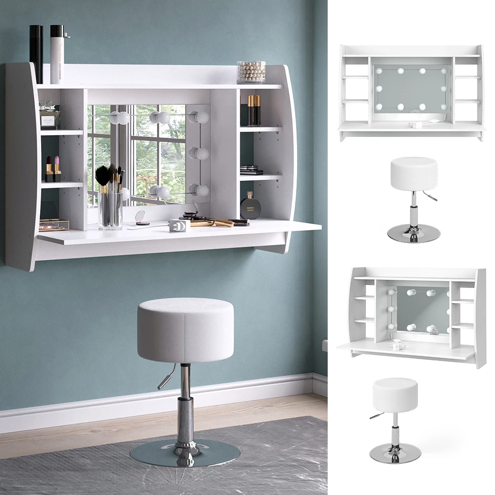 Vicco Schminktisch "Max", Weiß, 110 Cm Mit LED Beleuchtung Und Hocker 4 Vicco Schminktisch "Max", Weiß, 110 Cm Mit LED Beleuchtung Und Hocker – Bild 2