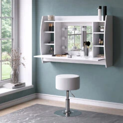 Vicco Schminktisch "Max", Weiß, 110 Cm Mit LED Beleuchtung Und Hocker 12 Vicco Schminktisch "Max", Weiß, 110 Cm Mit LED Beleuchtung Und Hocker -Möbel Store 20240301 m1711 hw l 04 ol