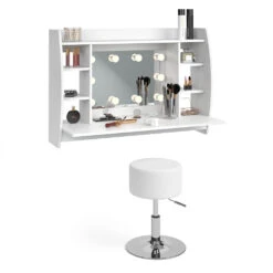 Vicco Schminktisch "Max", Weiß, 110 Cm Mit LED Beleuchtung Und Hocker 15 Vicco Schminktisch "Max", Weiß, 110 Cm Mit LED Beleuchtung Und Hocker -Möbel Store 20240301 m1711 hw l 07 ol