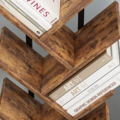 Bücherregal "Fyrk" Antikholz/Schwarz 34 X 116 Cm Bücherregal,stehende Aktenregal,Regal Für Bücher,Bücherschrank,Büroregal Für Ordner Vicco -Möbel Store 20240301 m6328 05 ol