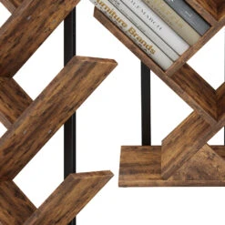 Bücherregal "Fyrk" Antikholz/Schwarz 34 X 116 Cm Bücherregal,stehende Aktenregal,Regal Für Bücher,Bücherschrank,Büroregal Für Ordner Vicco -Möbel Store 20240301 m6328 06 ol