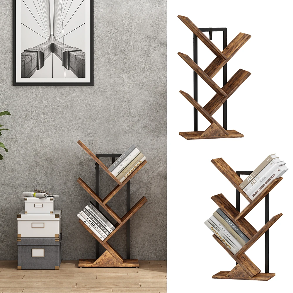 Bücherregal "Fyrk" Antikholz/Schwarz 34 X 71 Cm Vicco 4 Bücherregal "Fyrk" Antikholz/Schwarz 34 X 71 Cm Vicco – Bild 2