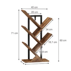 Bücherregal "Fyrk" Antikholz/Schwarz 34 X 71 Cm Vicco 13 Bücherregal "Fyrk" Antikholz/Schwarz 34 X 71 Cm Vicco -Möbel Store 20240301 m6329 03 ol