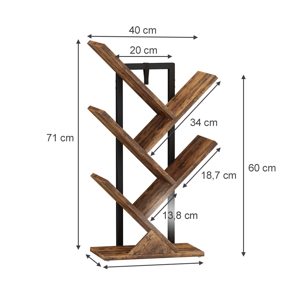 Bücherregal "Fyrk" Antikholz/Schwarz 34 X 71 Cm Vicco 5 Bücherregal "Fyrk" Antikholz/Schwarz 34 X 71 Cm Vicco – Bild 3