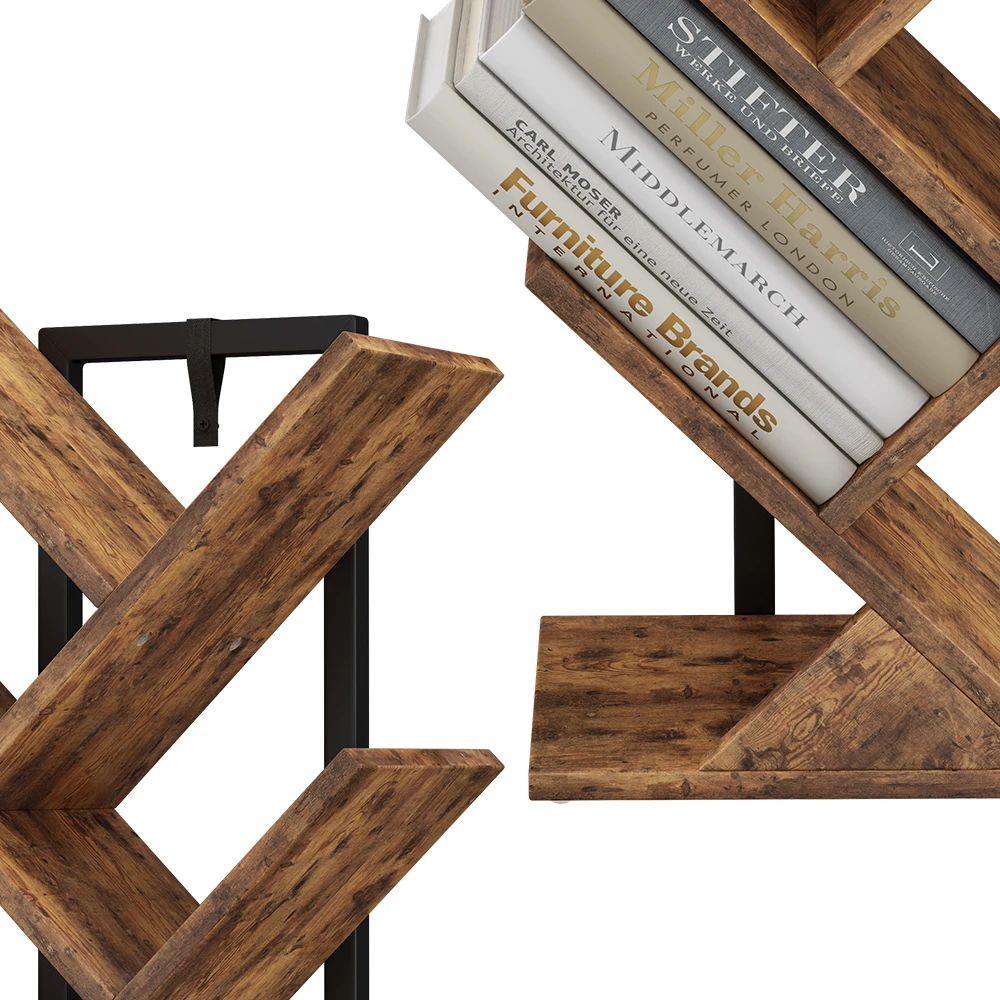 Bücherregal "Fyrk" Antikholz/Schwarz 34 X 71 Cm Vicco 9 Bücherregal "Fyrk" Antikholz/Schwarz 34 X 71 Cm Vicco – Bild 7