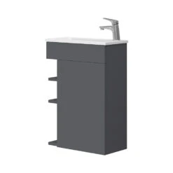 Badmöbel Set "Amadeo" Anthrazit/Weiß 2 Teile, Mit Waschbecken Vicco