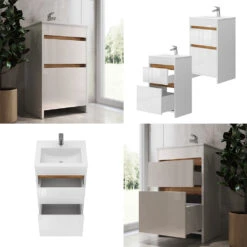 Badmöbel Set "Detmold" Weiß/Weiß Hochglanz 2 Teile, Mit Waschbecken Und 2 Schubladen Vicco 17 Badmöbel Set "Detmold" Weiß/Weiß Hochglanz 2 Teile, Mit Waschbecken Und 2 Schubladen Vicco -Möbel Store 20240301 m6560 08 ol