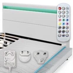 Bettgestell "Bern" Weiß 200x160 Cm Mit LED Beleuchtung Und Matratze Vitalispa 13 Bettgestell "Bern" Weiß 200x160 Cm Mit LED Beleuchtung Und Matratze Vitalispa -Möbel Store 20240304 m6206 m 06 ol