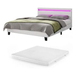 Bettgestell "Bern" Weiß 200x160 Cm Mit LED Beleuchtung Und Matratze Vitalispa 14 Bettgestell "Bern" Weiß 200x160 Cm Mit LED Beleuchtung Und Matratze Vitalispa -Möbel Store 20240304 m6206 m 07 ol