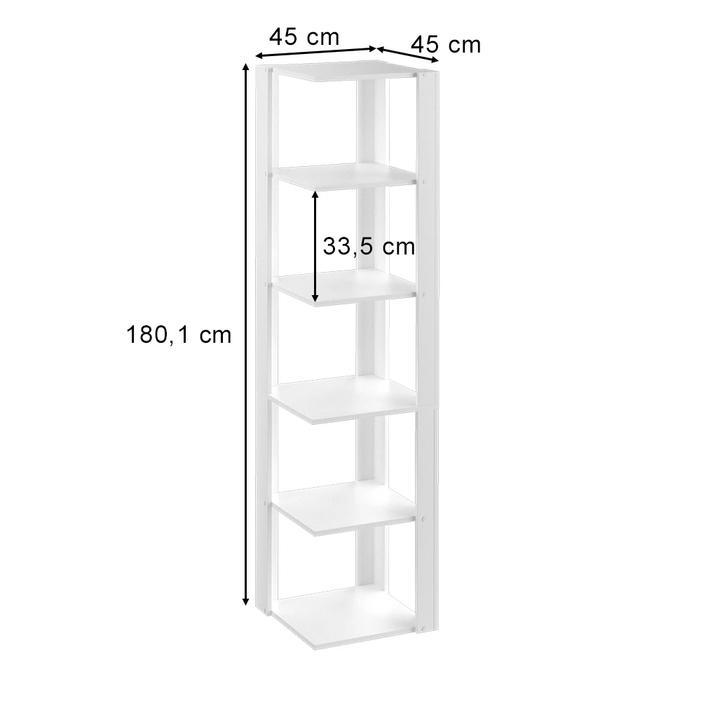 Eckregal "Amina" Weiß 45 X 180.1 Cm Vicco 5 Eckregal "Amina" Weiß 45 X 180.1 Cm Vicco – Bild 3