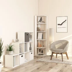 Eckregal "Amina" Weiß 45 X 180.1 Cm Vicco 12 Eckregal "Amina" Weiß 45 X 180.1 Cm Vicco -Möbel Store 4078 04 ol