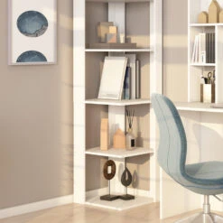 Eckregal "Amina" Weiß 45 X 180.1 Cm Vicco 13 Eckregal "Amina" Weiß 45 X 180.1 Cm Vicco -Möbel Store 4078 05 ol