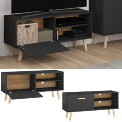 Lowboard "Hans" Anthrazit/Eiche 125 X 58.9 Cm Vicco -Möbel Store 4128 02 ol