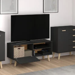 Lowboard "Hans" Anthrazit/Eiche 125 X 58.9 Cm Vicco -Möbel Store 4128 04 ol