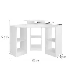 Eckschreibtisch "Artur" Weiß 94 X 94 Cm Vicco -Möbel Store 4163 03 ol