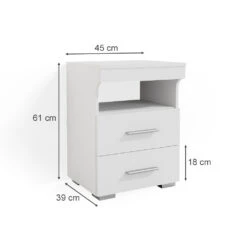 Nachttisch "Evi" Weiß 45 X 61 Cm 2er Set Vicco -Möbel Store 4947 03 ol