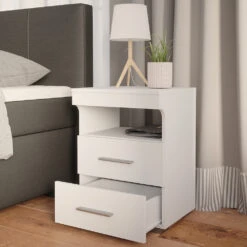 Nachttisch "Evi" Weiß 45 X 61 Cm 2er Set Vicco -Möbel Store 4947 05 ol