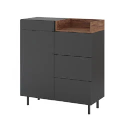 Sideboard "Anika" Anthrazit/Nussbaum 89 X 100 Cm Vicco