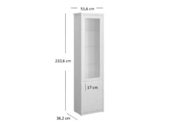 Vitrinenschrank "Ernest" Weiß 56 X 211 Cm OK-Living -Möbel Store DS 1176 MBO 3