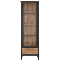Vitrinenschrank "Lost" Eiche/Schwarz 62 X 193 Cm OK-Living