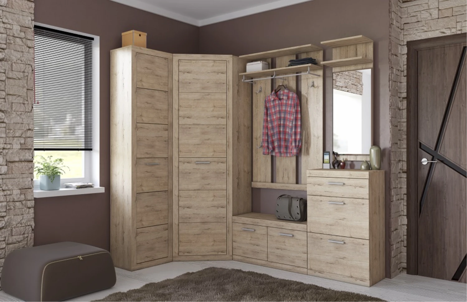 Sideboard "Oswald" Eiche 80 X 81 Cm OK-Living 6 Sideboard "Oswald" Eiche 80 X 81 Cm OK-Living – Bild 4