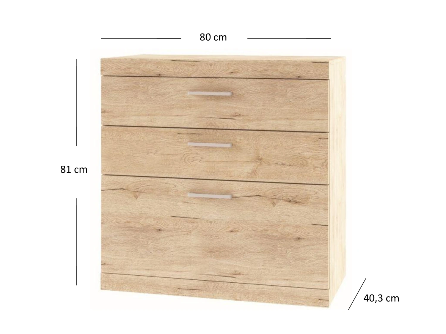 Sideboard "Oswald" Eiche 80 X 81 Cm OK-Living 5 Sideboard "Oswald" Eiche 80 X 81 Cm OK-Living – Bild 3