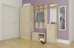 Wandgarderobe "Oswald" Eiche 45 X 142 Cm Mit Spiegel OK-Living -Möbel Store DS 1431 MBO 2