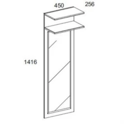 Wandgarderobe "Oswald" Eiche 45 X 142 Cm Mit Spiegel OK-Living -Möbel Store DS 1431 MBO 3