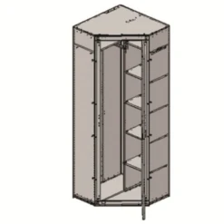 Eckkleiderschrank "Oswald" Eiche 78 X 78 Cm OK-Living 9 Eckkleiderschrank "Oswald" Eiche 78 X 78 Cm OK-Living -Möbel Store DS 1437 MBO 3