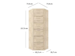 Eckkleiderschrank "Oswald" Eiche 78 X 78 Cm OK-Living 8 Eckkleiderschrank "Oswald" Eiche 78 X 78 Cm OK-Living -Möbel Store DS 1437 MBO 4